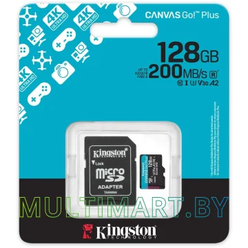 Карта памяти Kingston Canvas Go! microSDXC 128GB с адаптером (SDCG4/128GB)